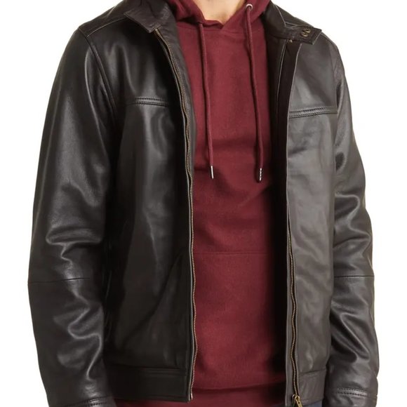 RODD & GUNN Cromwell Leather Jacket in Chocolate - Picture 1 of 4